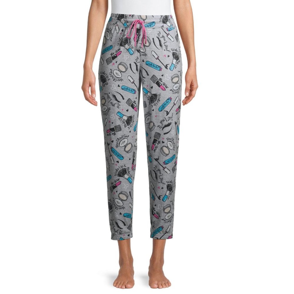 Briefly Stated Ladies Sleep Jogger - Makeup Girl Grey Size M